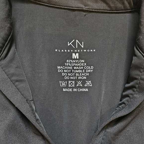 Klassy Network Black Size M Womens Bodysuit With Crotch Snaps And Built In Bra - Picture 6 of 6